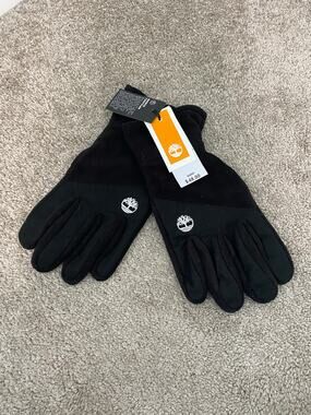NWT Timberland Fleece Touchscreen Gloves Black Winter Gloves Size L XL